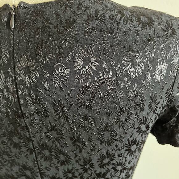 Vtg Y2K 2000s Black Floral Gothic Maxi Dress Wmns 6 Whimsygoth Fairy Grunge - Picture 5 of 8